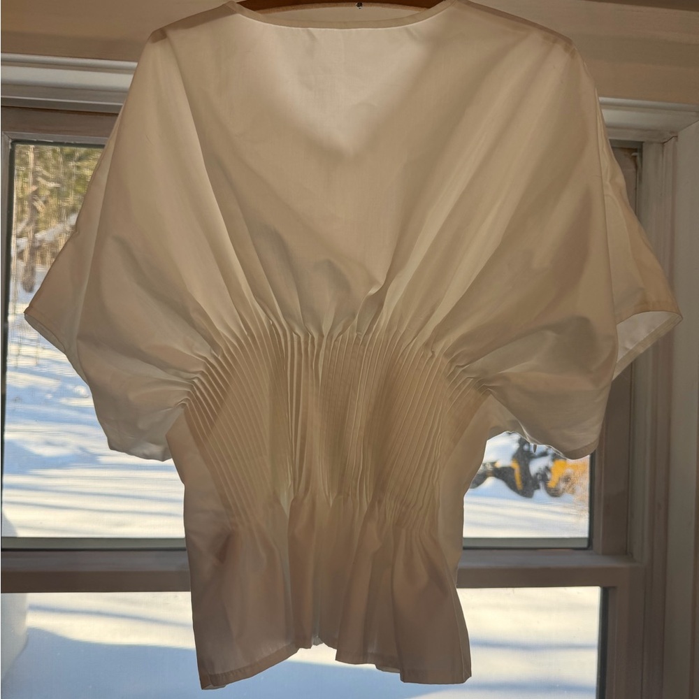 SHEIN Cream V-Neck Blouse - Picture 2 of 3